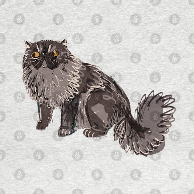 Grey Black Persian Cat by belettelepink